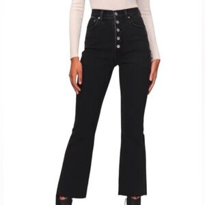 Abercrombie & Fitch The Kick Flare Ultra High Rise Black Jeans Size 25